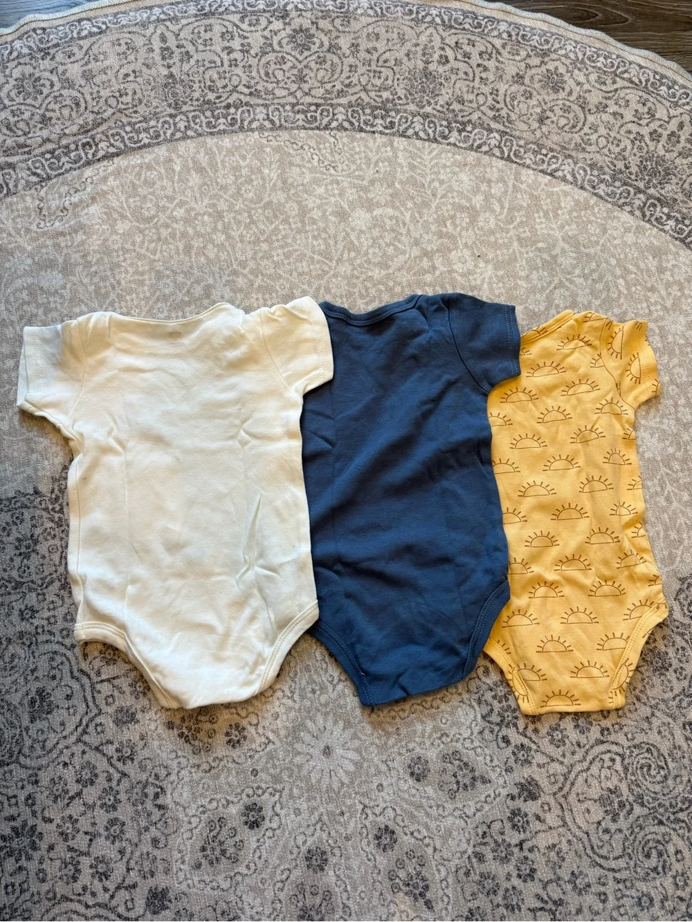 Hudson Baby Sunshine print cotton Bodysuits, set of 3 - 18M - NWOT